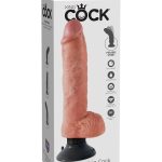 10" Vibrating Cock with Balls  Light - Realisztikus vibrátorok