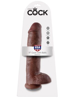 11" Cock with Balls  Brown - Dongok - Dildók