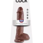 10" Cock with Balls  Brown - Dongok - Dildók