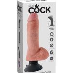 8" Vibrating Cock with Balls  Light - Realisztikus vibrátorok