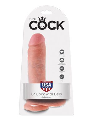 8" Cock with Balls  Light - Dongok - Dildók