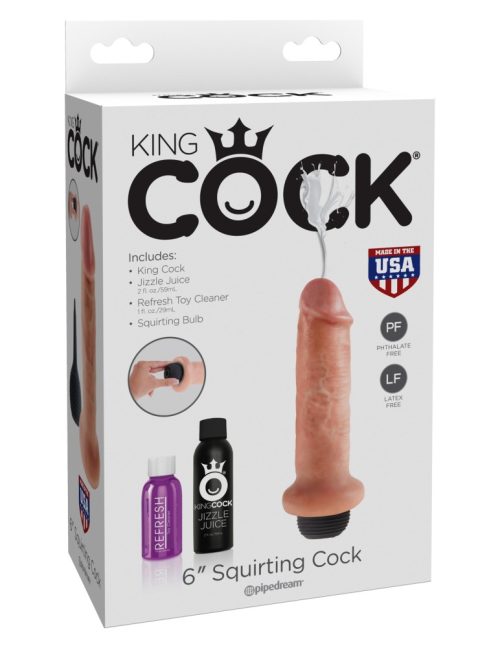 6" Squirting Cock  Light - Dongok - Dildók