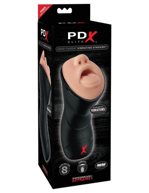 Deep Throat Vibrating Stroker Light/Black - Férfi maszturbátorok