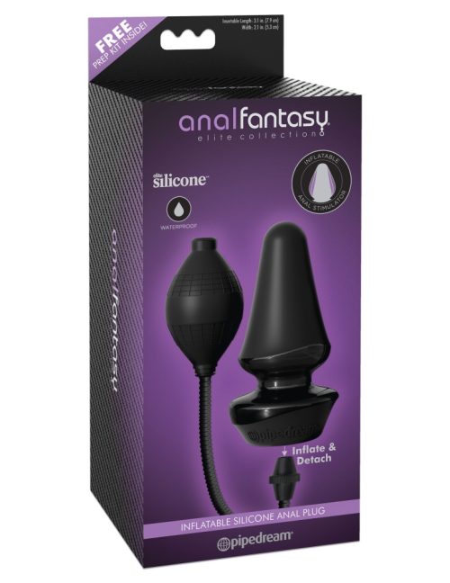 Inflatable Silicone Butt Plug  Black - Fenékdugók