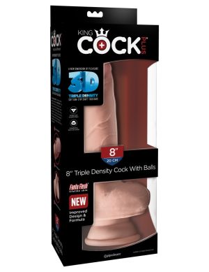 8" Triple Density Fat Cock with Balls Light - Dongok - Dildók