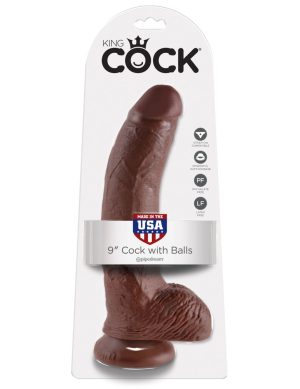 9" Cock with Balls  Brown - Dongok - Dildók