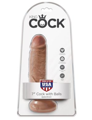 7" Cock with Balls  Tan - Dongok - Dildók