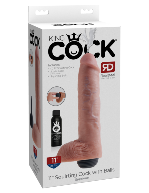 11" Squirting Cock with Balls  Light - Dongok - Dildók