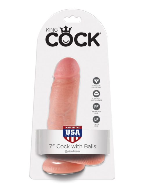 7" Cock with Balls  Light - Dongok - Dildók