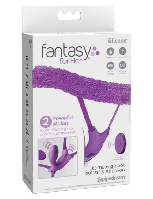 Ultimate G-Spot Butterfly Strap-On Purple - Felcsatolható eszközök