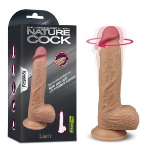 Dual layered Silicone Rotating Nature Cock Liam Flesh - Realisztikus vibrátorok