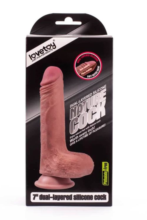 7" Dual-layered Silicone Nature Cock Flesh - Dongok - Dildók