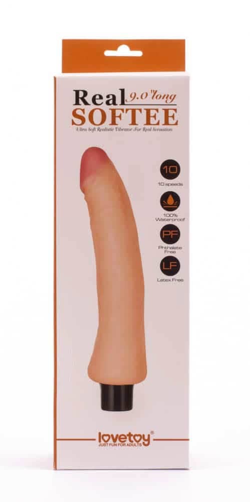 9" Real Softee Vibrating Dildo  5 - Realisztikus vibrátorok