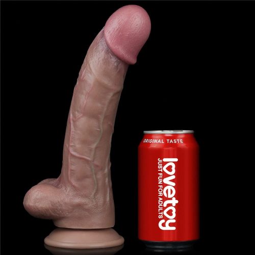 Lovetoy 10.5'' Dual Layered Platinum Silicone Cock - Image 3