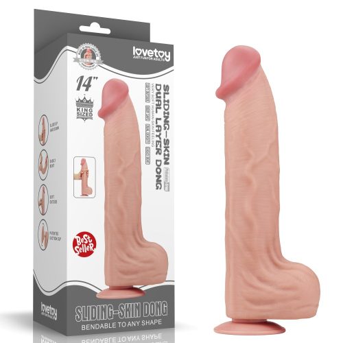 14'' King Sized Sliding Skin Dual Layer Dong - Dongok - Dildók