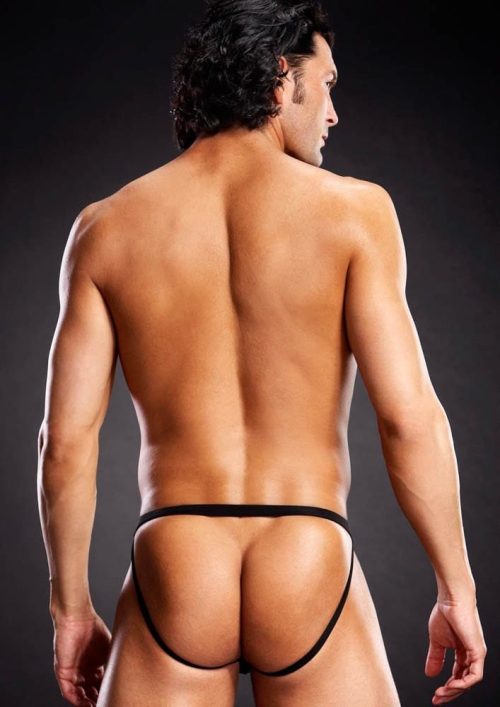 Microf. Thong w. Metal Rings Bl. L/XL - Image 2