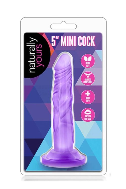 Naturally Yours 5 inch Mini Cock Purple - Image 1