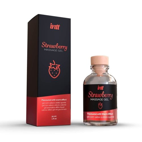 MASSAGE GEL STRAWBERRY GLASS BOTTLE 30ML + BOX - Image 3