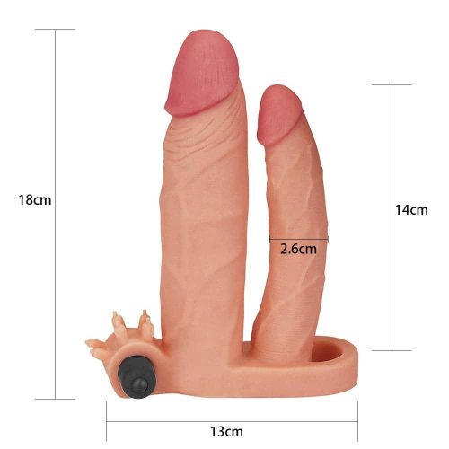Add 1" Vibrating Double Penis Sleeve - Image 4