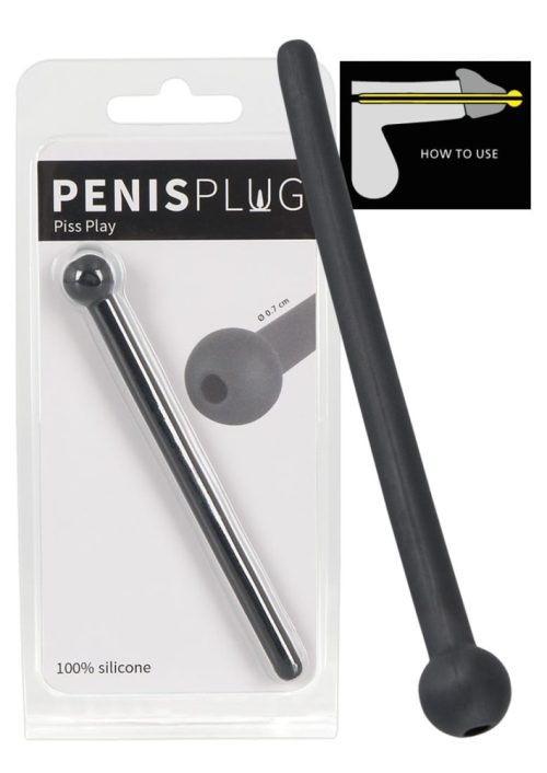 Penis Plug Piss Play Black - Image 1