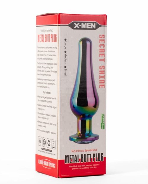 X-MEN Secret Shine Metal Butt Plug Rainbow S - Image 2