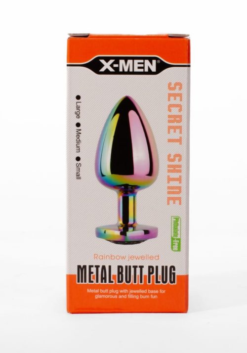 X-MEN Secret Shine Metal Butt Plug Rainbowheart M - Image 1
