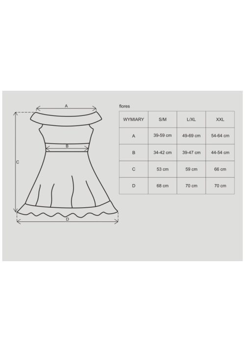 Flores chemise & thong black  S/M - Image 3