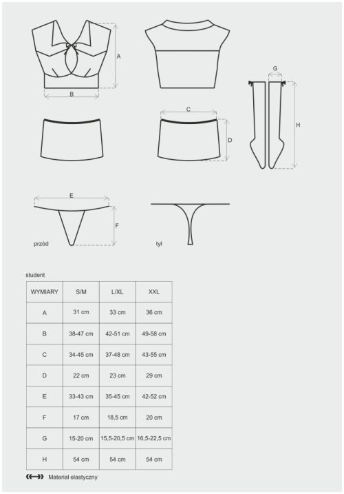 Student 4 pcs costume  S/M - Image 4