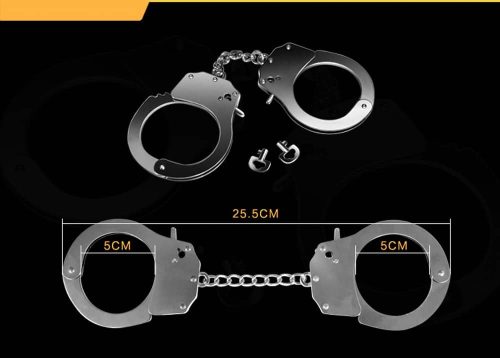 Fetish Pleasure Metal Hand Cuffs - Image 3