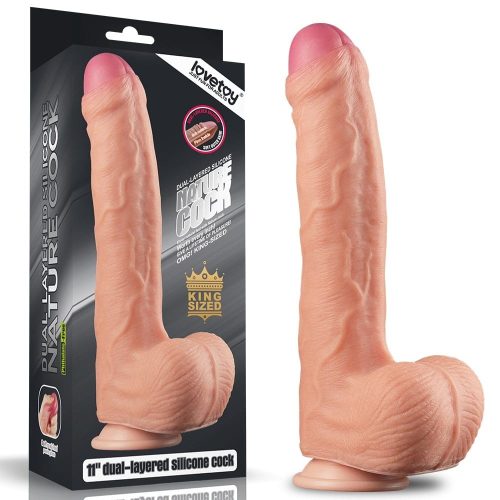 11" Dual Layer Platinum Silicone Cock - Image 1