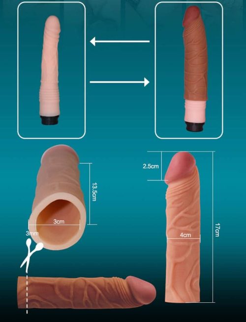 Pleasure X-Tender Penis Sleeve Brown 2 - Image 3