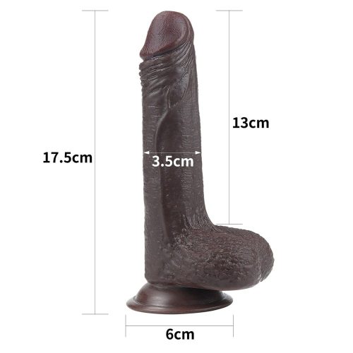 7'' Sliding Skin Dual Layer Dong Black - Image 3