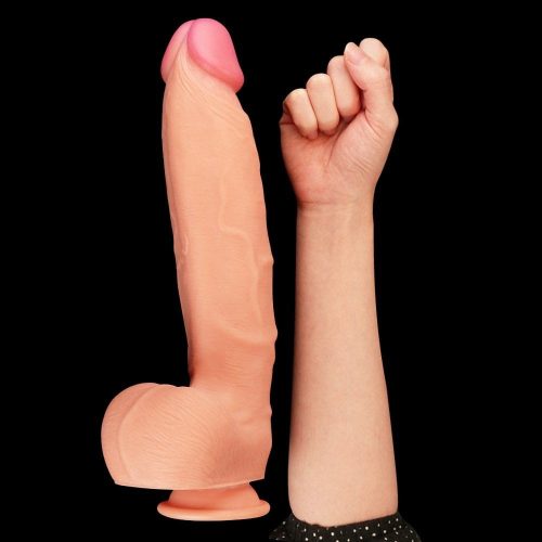 12" Dual Layered Platinum Silicone Cock 1 - Image 4