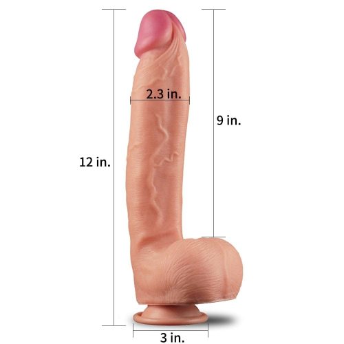 12" Dual Layered Platinum Silicone Cock 1 - Image 2