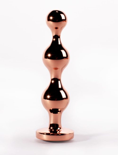 X-Men Secret Shine Booty Call Metal Butt Plug with Gem Gold M - Image 3