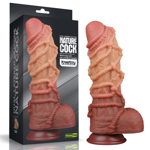 10.5'' Dual layered Platinum Silicone Cock with Rope - Image 1