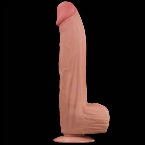 12'' King Sized Sliding Skin Dual Layer Dong - Image 3