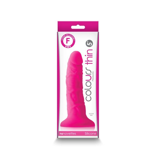 Colours - Pleasures - Thin 5" Dildo - Pink - Image 1