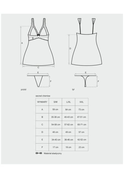 Secred chemise & thong  S/M - Image 4