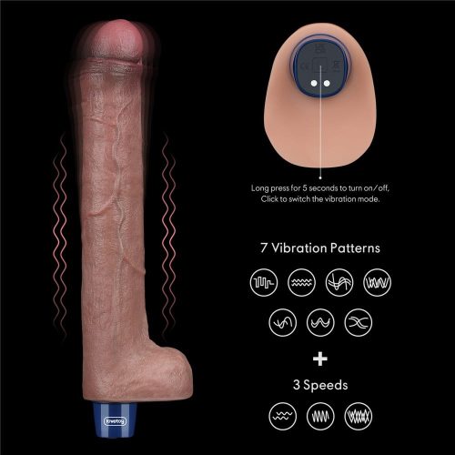 10.5" REAL SOFTEE Rechargeable Silicone Vibrating Dildo - Image 2