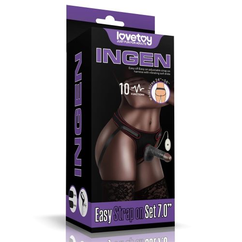 Vibrating Easy Strapon Set 7.0'' Black - Image 1