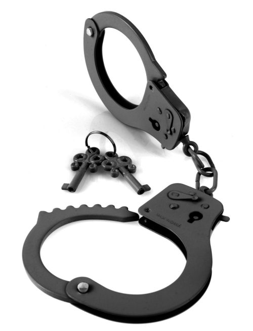 Designer Metal Handcuffs  Black - Image 4
