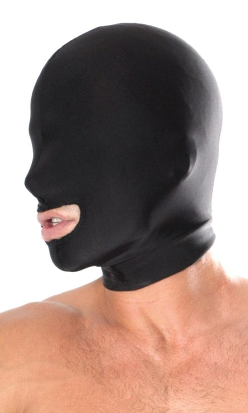 Spandex Open Mouth Hood  Black - Image 3