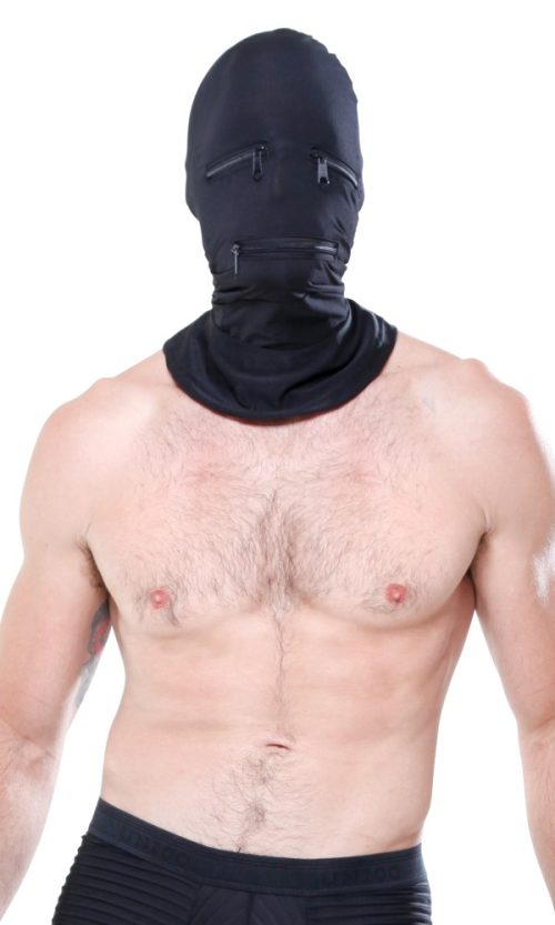 Zipper Face Hood  Black - Image 4