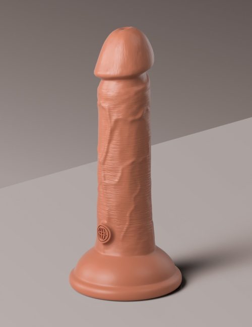 6" Dual Density Silicone Cock  Tan - Image 4