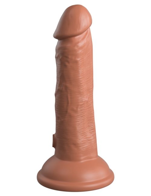 6" Dual Density Vibrating Silicone Cock Tan - Image 3