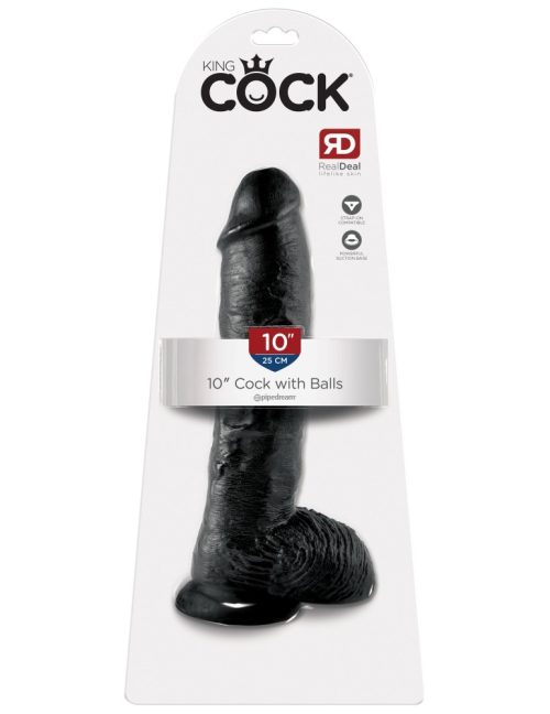 10" Cock with Balls Black - Image 1