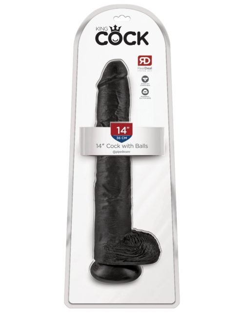 14" Cock with Balls  Black