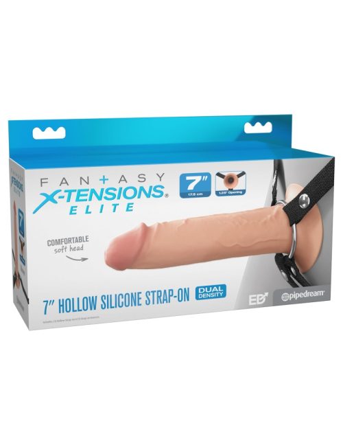 7" Silicone Hollow Strap-on - Dual Density - Image 1