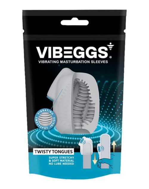 VIBEGGS - Twisty Tongues - Vibrating Masturbation Sleeve - White - Image 1